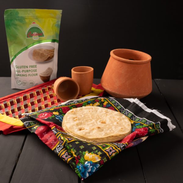 1 KG Pack of HMC Gluten Free All Purpose Baking Flour with a pack of Rotis/Chappatis made using it