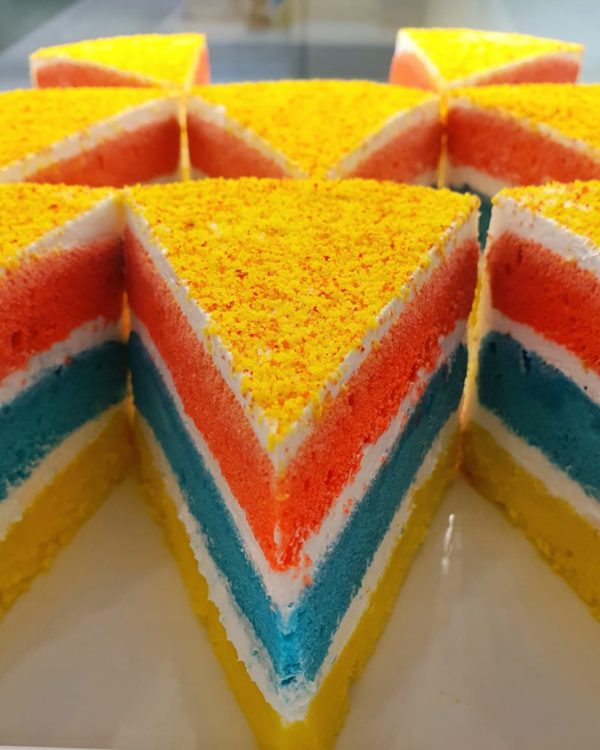 Gluten Free Rainbow Cake Slice