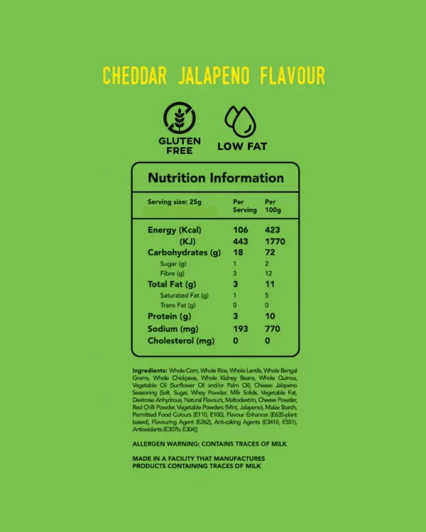 Noms Chedder Jalapeno Nutritional Facts