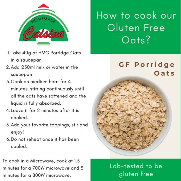 HMC Gluten Free Oats Cooking Instructions