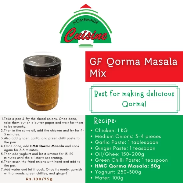 Gluten Free Qorma Masala Recipe